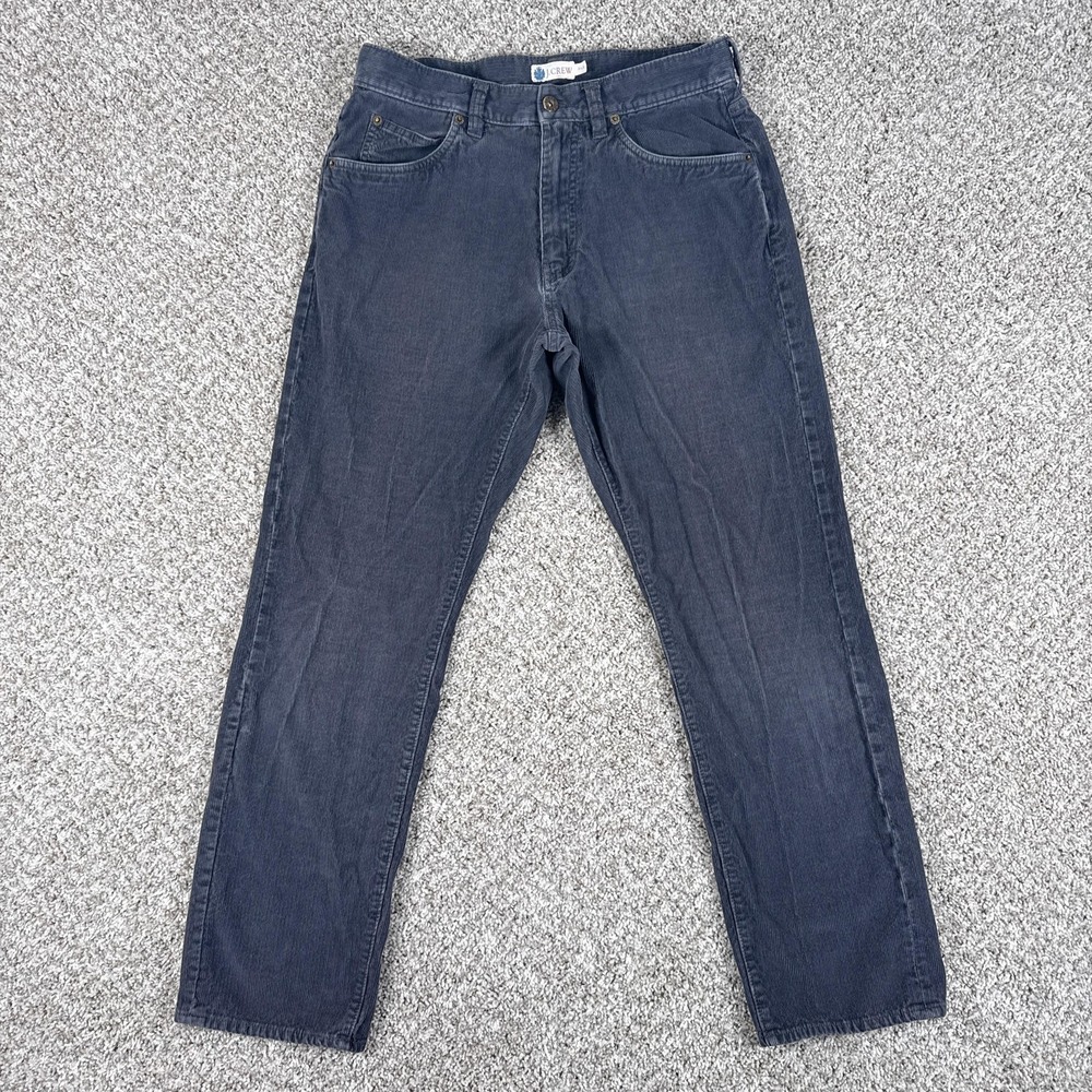J Crew Corduroy Pants Mens 31x30 Gray 5 Pocket‎ Straight Leg Cotton Style 17029